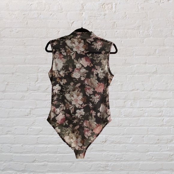 34. COTTON CANDY COUTURE Sheer Black Floral Bodysuit - Ladies Size XL - Picture 2 of 4